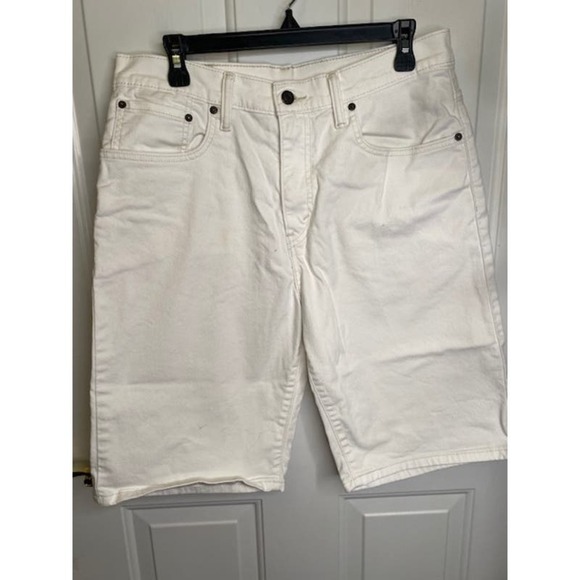 Levi's 569 Mens 32 White Denim Cotton Elastine Bermuda Shorts - Picture 5 of 5